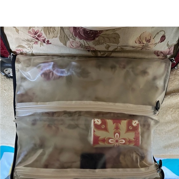 Brighton Rolling weekender with loops for cosmetics, black leather and fabric - Picture 4 of 6